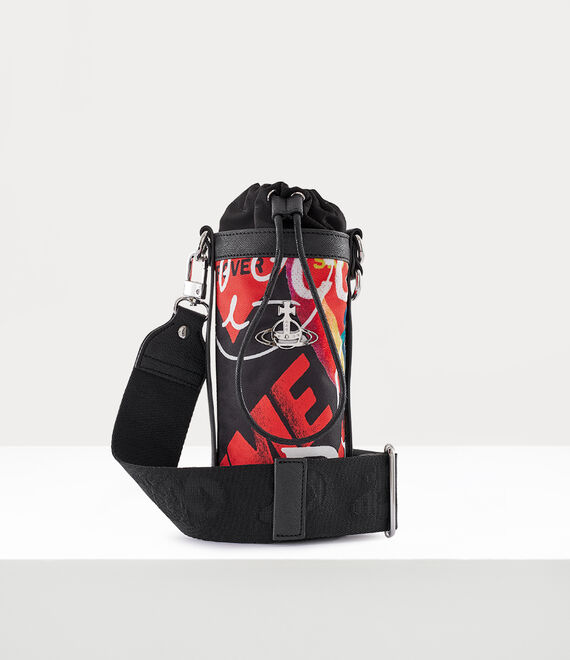 Vivienne Westwood re-nylon water bottle holder black multi